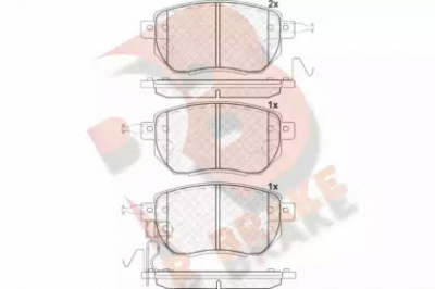 R BRAKE rb1696 -  Комплект тормозных колодок, дисковый тормоз
